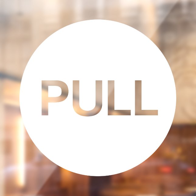 Vinilos Para Cristales Puerta de tienda de negocios PULL blanca moderna (Hoja 2)