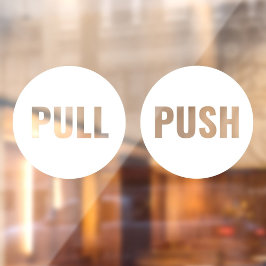 Vinilos Para Cristales Puerta de tienda de negocios PUSH blanca moderna e