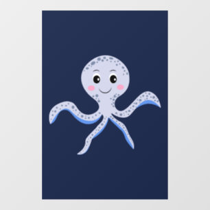 Vinilos Para Cristales Pulpo bajo el mar patrón infantil