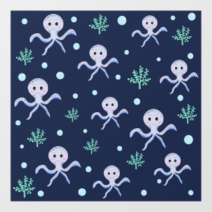 Vinilos Para Cristales Pulpo bajo el mar patrón infantil