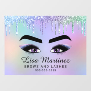 Vinilos Para Cristales Purpurina arcoiris Lash Brow Beauty Business