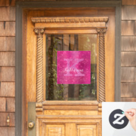 Vinilos Para Cristales Purpurina Girona Hot Pink Sparkle Monograma Dorm