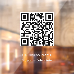 Vinilos Para Cristales QR Code Website Link White Script Business