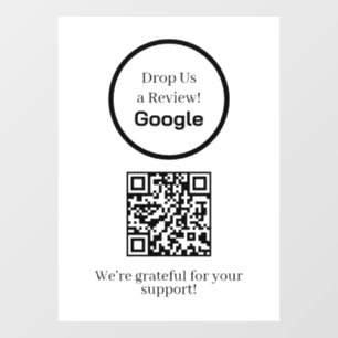 Vinilos Para Cristales QR personalizado Letrero de pantalla de reseñas