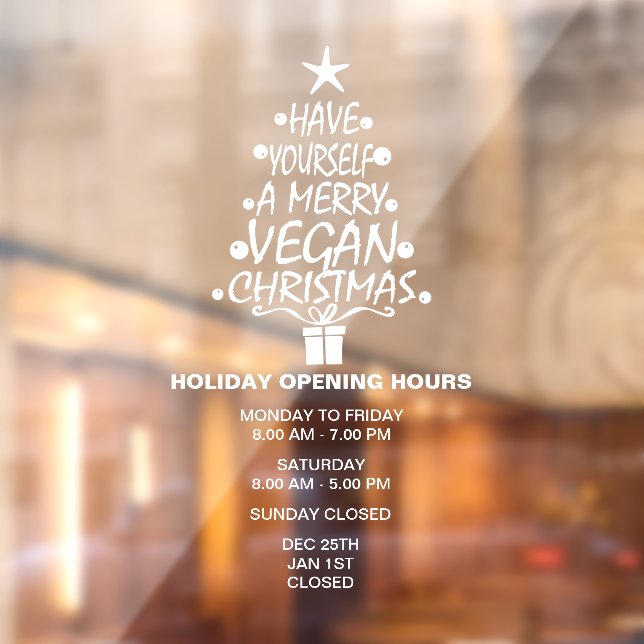 Vinilos Para Cristales Que tengas una feliz Navidad vegan, abriendo (Hoja 2)