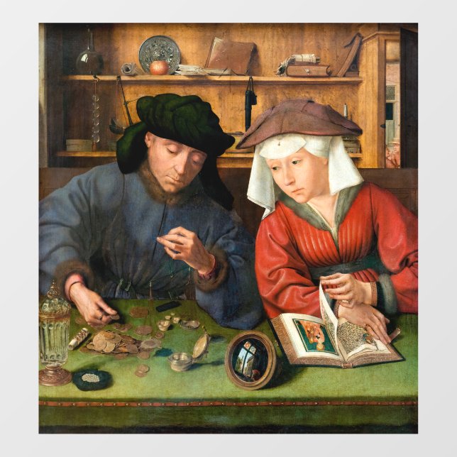 Vinilos Para Cristales Quentin Matsys - El prestamista y su esposa (Hoja)
