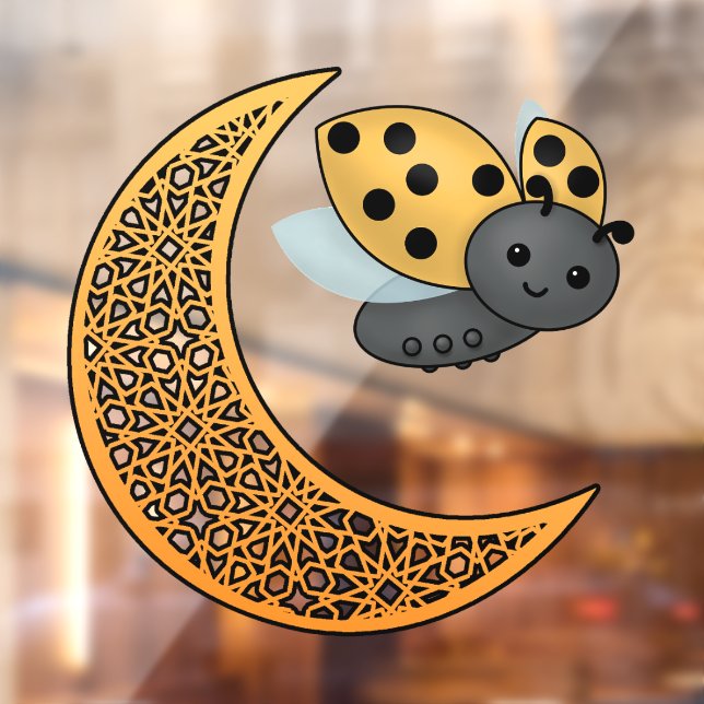 Vinilos Para Cristales Ramadan Crescent Moon Ladybug (Hoja 2)