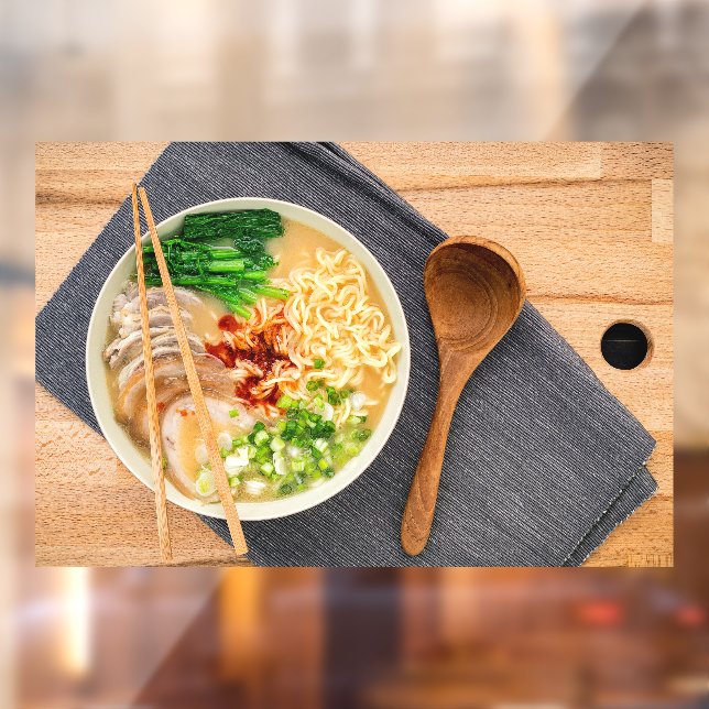 Vinilos Para Cristales Ramen Noodles Top View Restaurant Picture Advertid (Hoja 2)