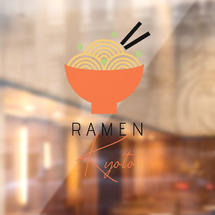 Vinilos Para Cristales Ramen/Restaurante Japonés Blanco Negocio Moderno