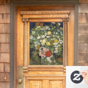 Vinilos Para Cristales Ramo Floral Impresionista Vintage Van Gogh