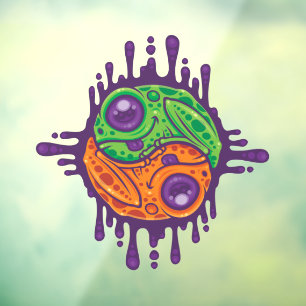 Vinilos Para Cristales Rana Trippy Drippy Yin Yang