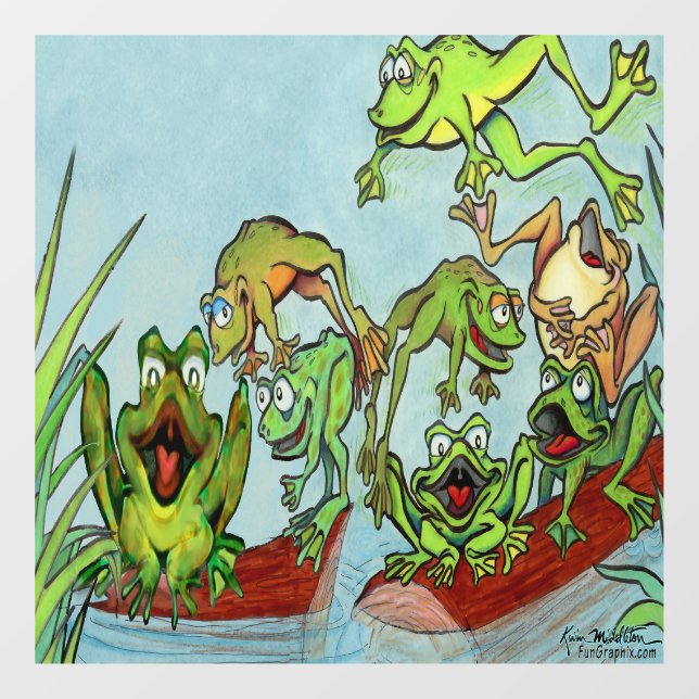 Vinilos Para Cristales Ranas (Hoja)