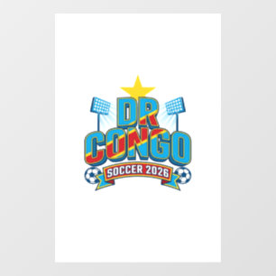Vinilos Para Cristales RD Congo Fútbol 2026 Fútbol Negrita Tipografía Paí