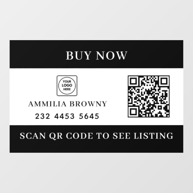 Vinilos Para Cristales Real Estate QR | For Sale Listing Logo Display (Hoja)
