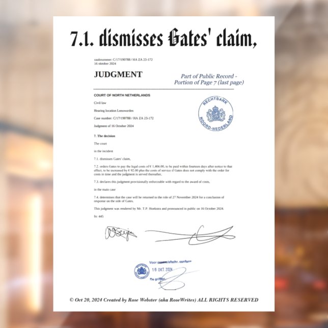 Vinilos Para Cristales Rechaza la afirmación de Gates por RoseWrites Wind (Hoja 2)