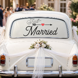 Vinilos Para Cristales Recién Casados Corazón Flecha Rojo