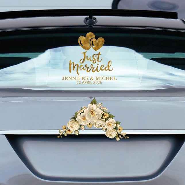 Vinilos Para Cristales Recién casados elegante coche de bodas con letra d (Subido por el creador)