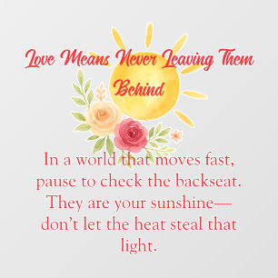 Vinilos Para Cristales Recordatorio de seguridad infantil