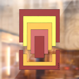 Vinilos Para Cristales Rectángulo Resumen multicolor (estilo 70)