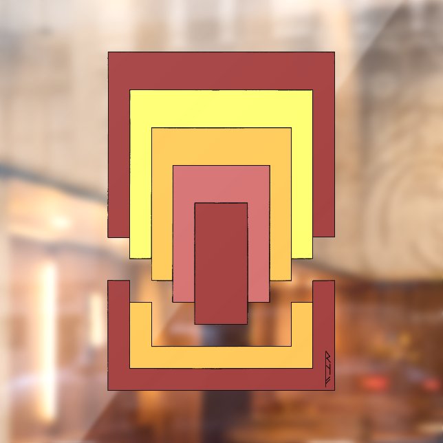 Vinilos Para Cristales Rectángulo Resumen multicolor (estilo 70) (Hoja 2)