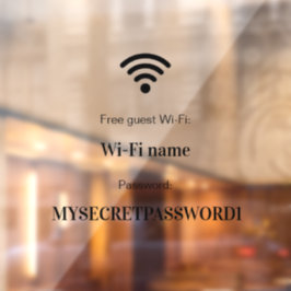 Vinilos Para Cristales Red de Wifi y Contraseña Negocios Minorista