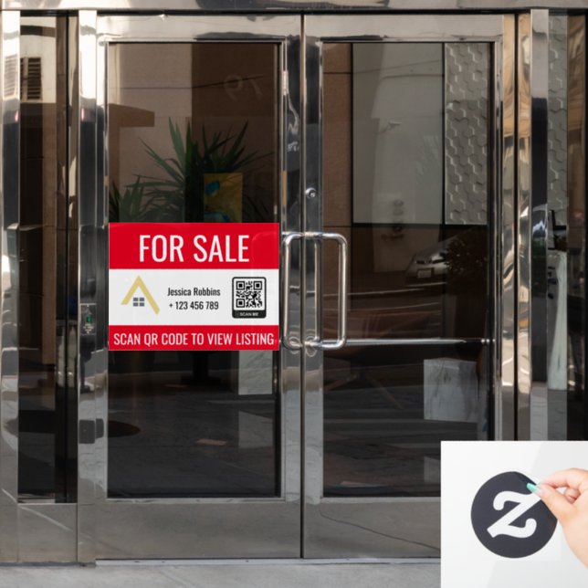 Vinilos Para Cristales Red para la venta o casa abierta | Código QR inmob (Puerta de oficina)