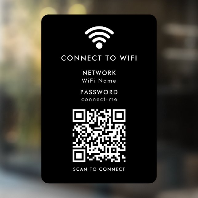 Vinilos Para Cristales Red Wifi | Código QR Contraseña de Internet Negro (Subido por el creador)