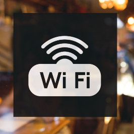 Vinilos Para Cristales Red WIFI Gratis Internet en Blanco y Negro