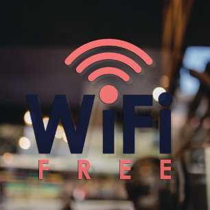 Vinilos Para Cristales Red WIFI Gratuita de Internet Café