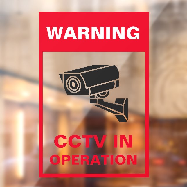 Vinilos Para Cristales Red y blanco negrita Seguridad de advertencia Meta (Hoja 2)