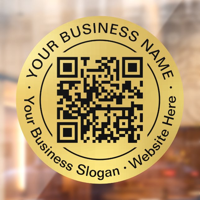 Vinilos Para Cristales Redondo Código QR Círculo Nombre comercial Fondo d (Hoja 2)