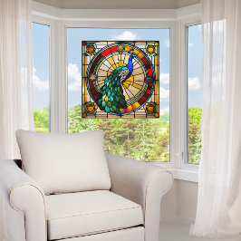 Vinilos Para Cristales Regal Peacock Faux Sained Glass