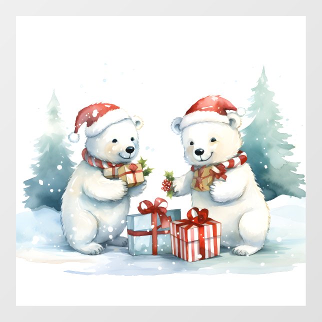 Vinilos Para Cristales Relleno de la ventana de los osos polares (Hoja)