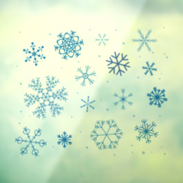 Vinilos Para Cristales Reloj de ventana de copos de nieve