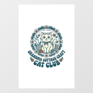 Vinilos Para Cristales Remera de Arte para Amantes de Gatos de Abuela Cot
