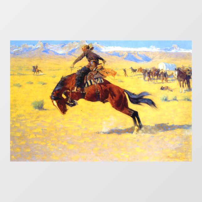 Vinilos Para Cristales Remington Old West Horse y Cowboy (Hoja)