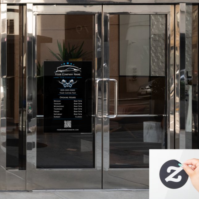 Vinilos Para Cristales Reparación Automotriz Profesional, Horario Comerci (Puerta de oficina)