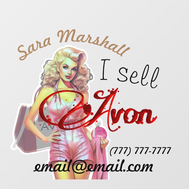 Vinilos Para Cristales Representante Retro de Avon   (Hoja)