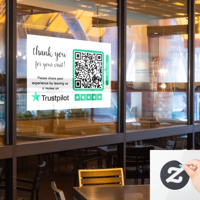 Vinilos Para Cristales Reseñas de Trustpilot | Código QR del enlace de re (ventana del restaurante)