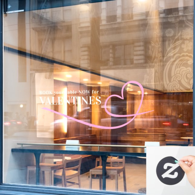 Vinilos Para Cristales Reserve su tabla con San Valentín personalizado de (Ventana de cafetería)