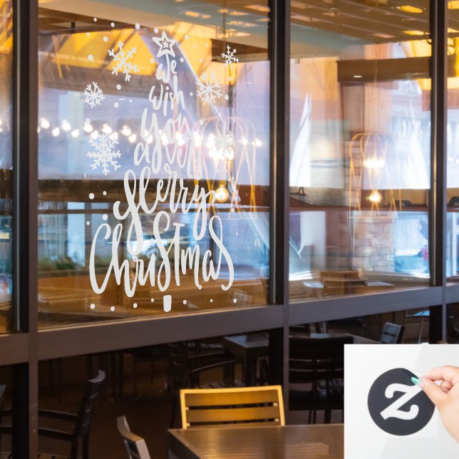 Vinilos Para Cristales Restaurante de copas de nieve de Navidad (ventana del restaurante)