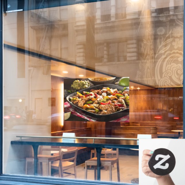 Vinilos Para Cristales Restaurante mexicano de pollo Fajitas Foto (Ventana de cafetería)