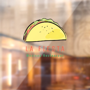 Vinilos Para Cristales Restaurante Mexicano Taco Negocio Moderno