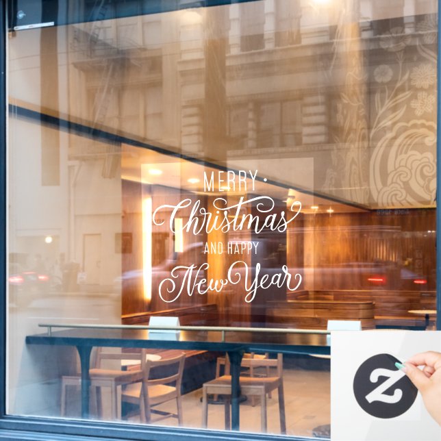 Vinilos Para Cristales Restaurante y oficina Feliz Año Nuevo (Ventana de cafetería)