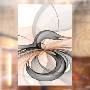 Vinilos Para Cristales Resumen Antracita Grey Siena Arte Fractal Moderno