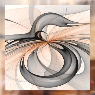 Vinilos Para Cristales Resumen Antracita Grey Siena Arte Fractal Moderno