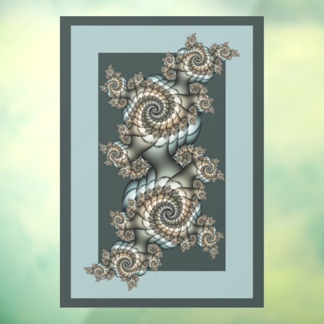 Vinilos Para Cristales Resumen de espirales de arte fractal beige claro a (Hoja 3)