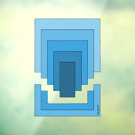 Vinilos Para Cristales Resumen de Rectángulo en Azul