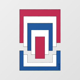 Vinilos Para Cristales Resumen de Rectángulo en rojo, blanco y azul