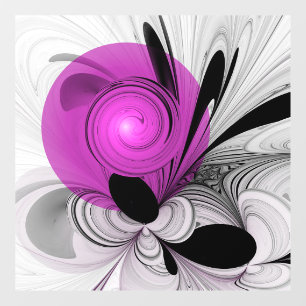 Vinilos Para Cristales Resumen Gris Negro Con Arte Fractal Magenta